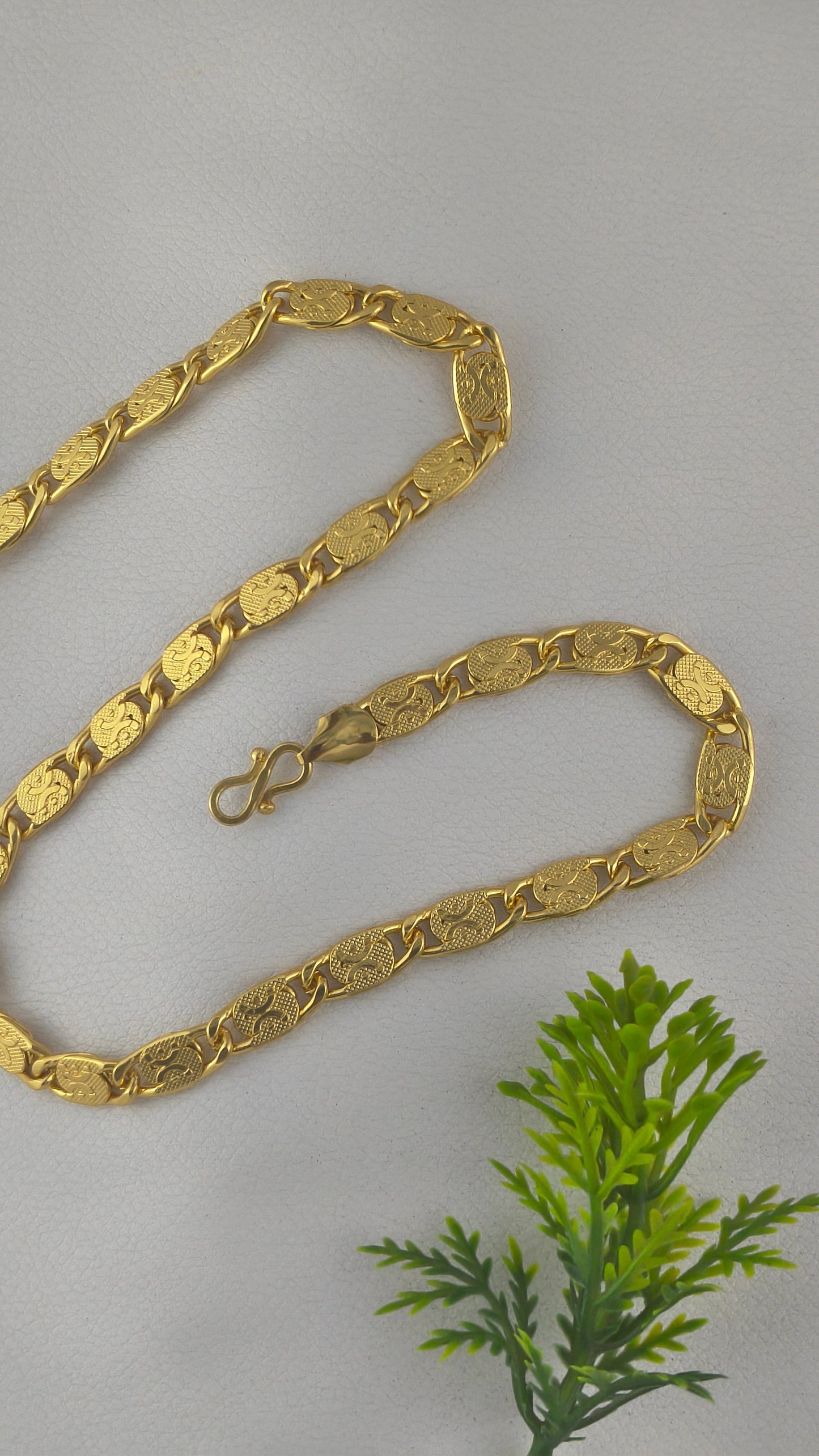 Nawabi Gorgeous Design Gold plated chain For men.