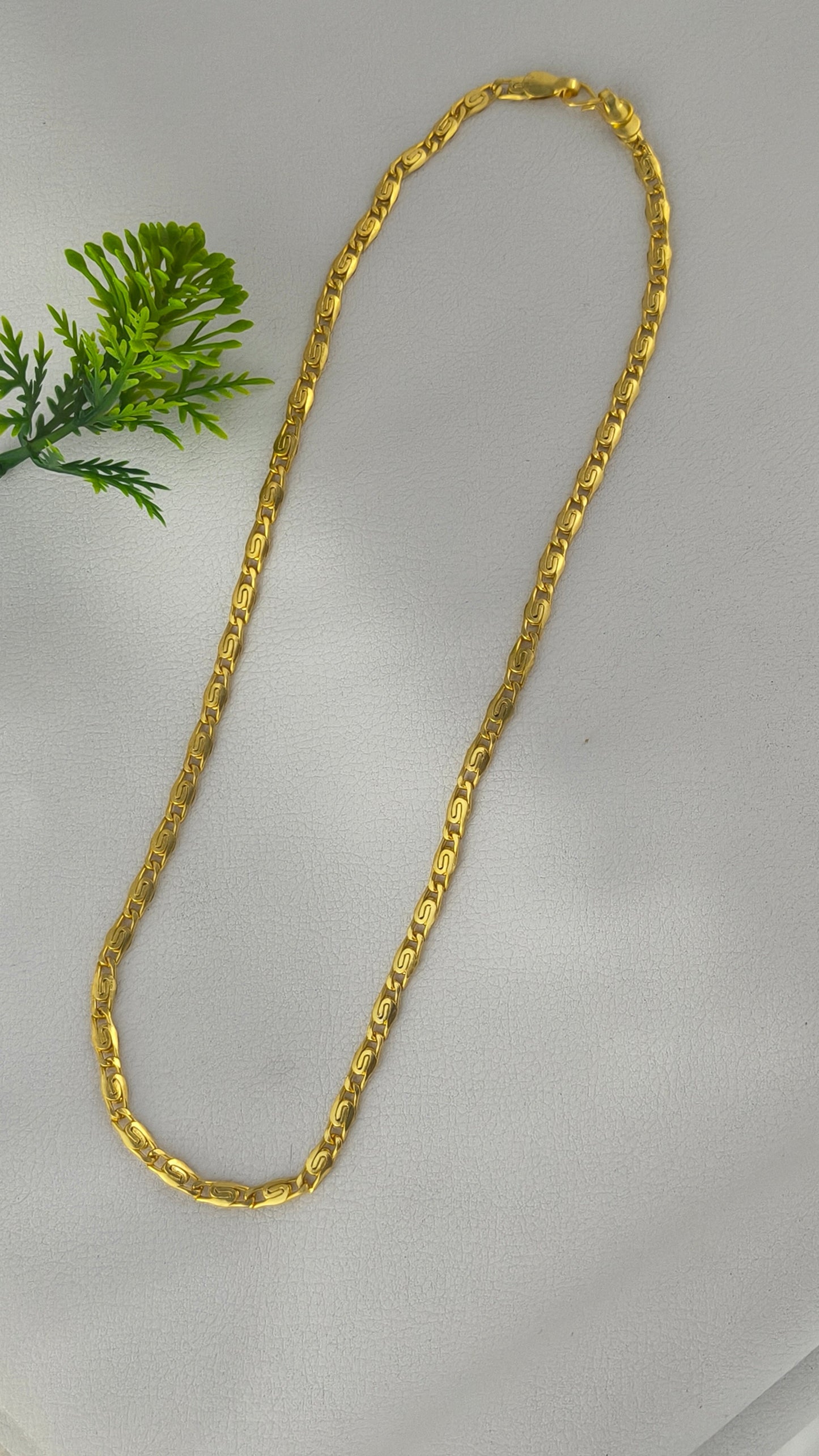 Gold Plated Jalebi design Chain For Men.