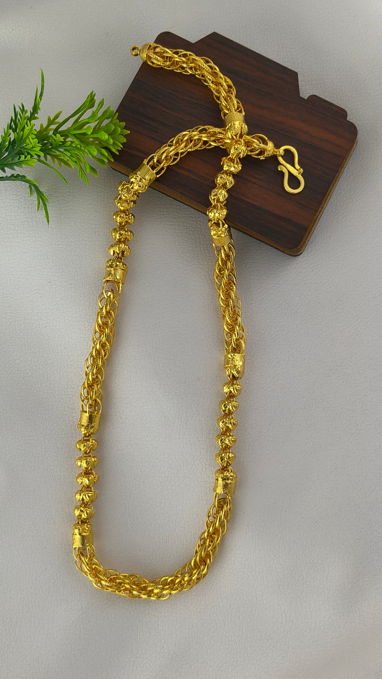 Gold Plated Bahubali heavy design chain for men.