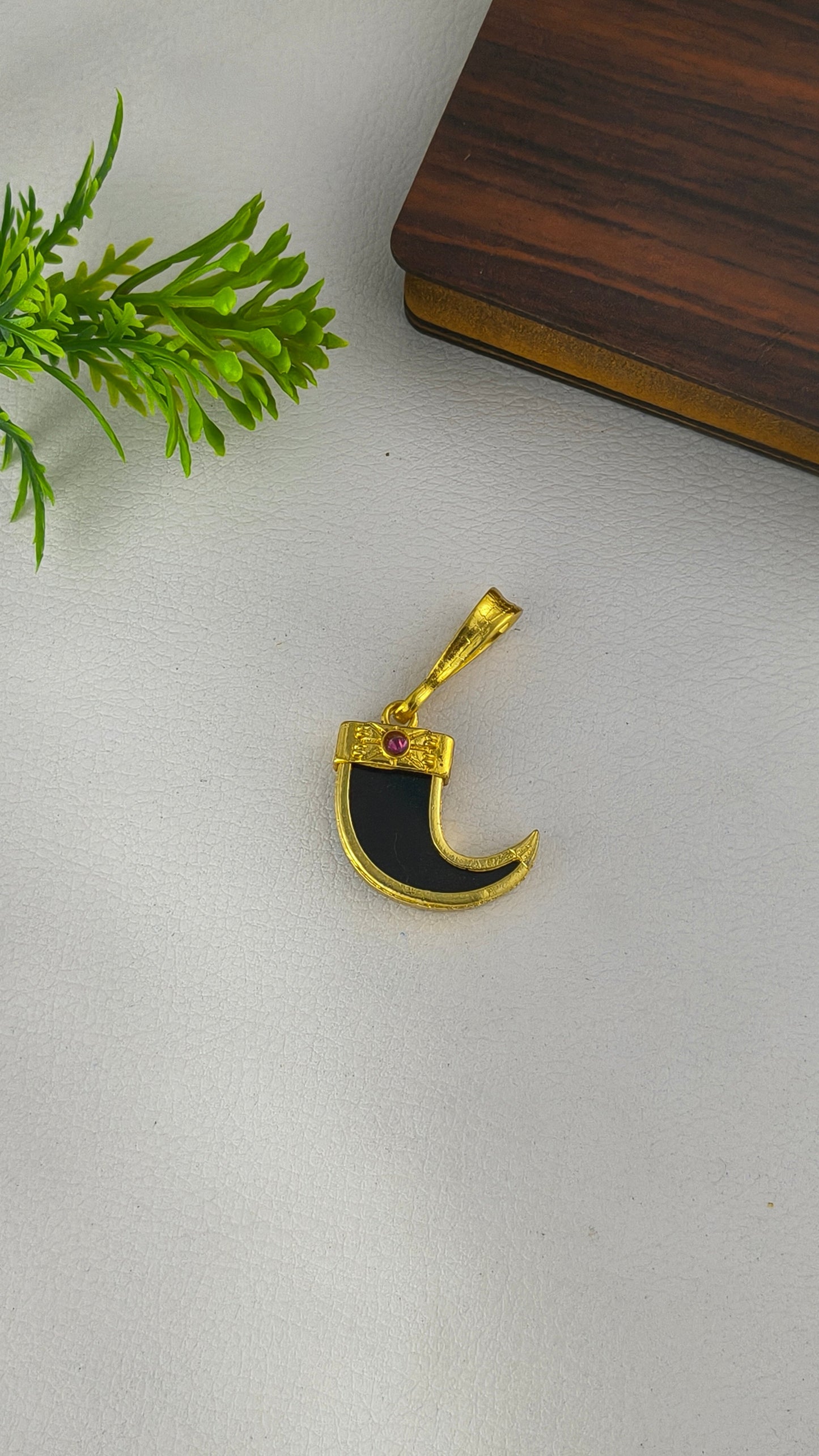 Rajwadi Single Black Nail Highly gold plated pendant from arbuda imitation.