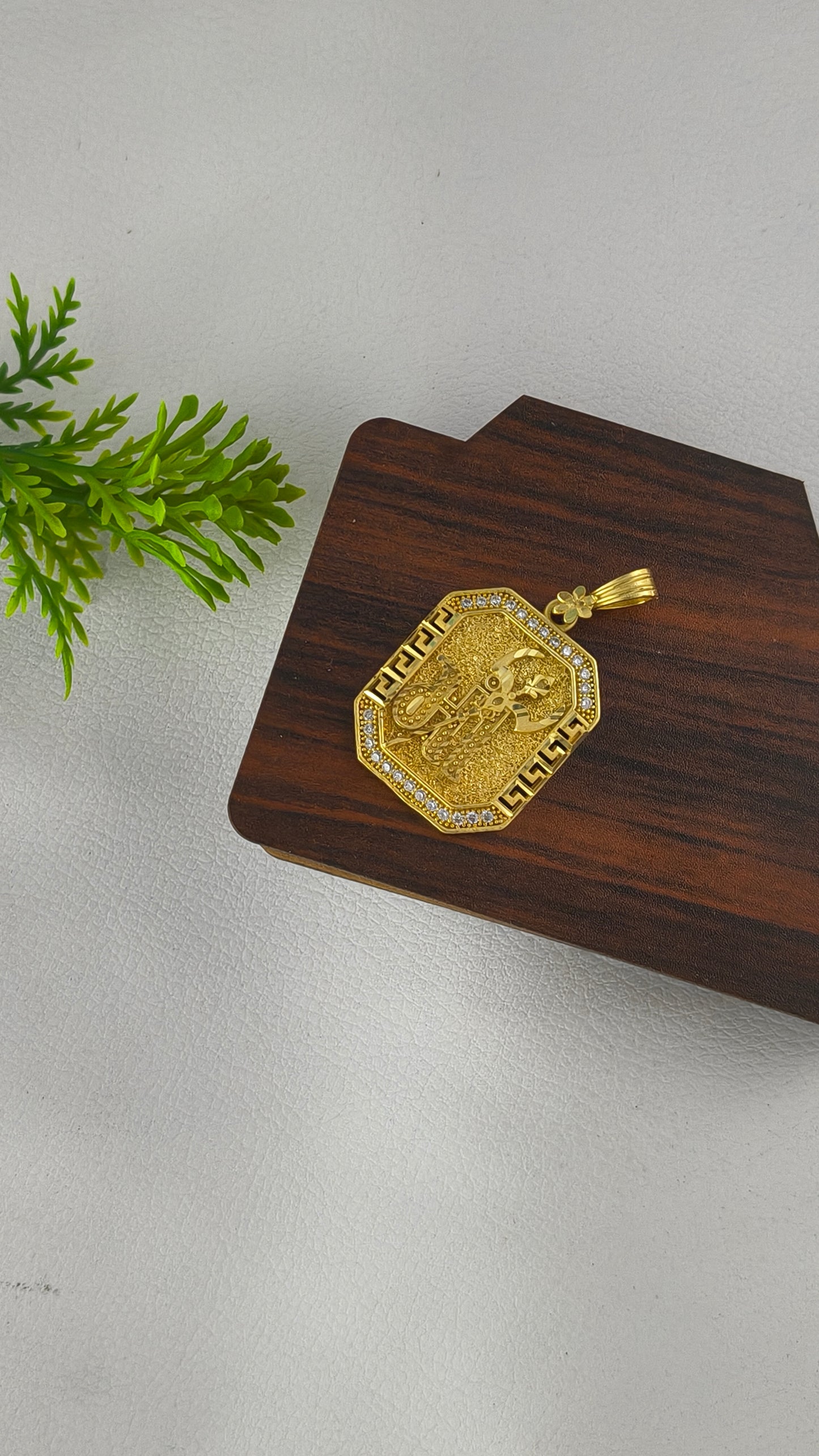 Maa with Trishul Gold Plated Pendant.