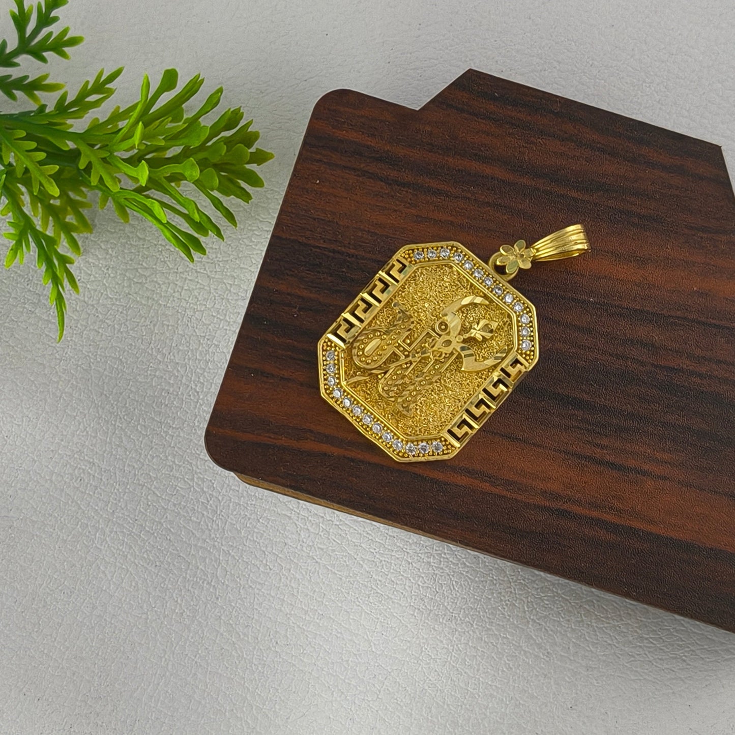 One Gram Gold Plated Maa with Trishul Gold Plated Pendant.