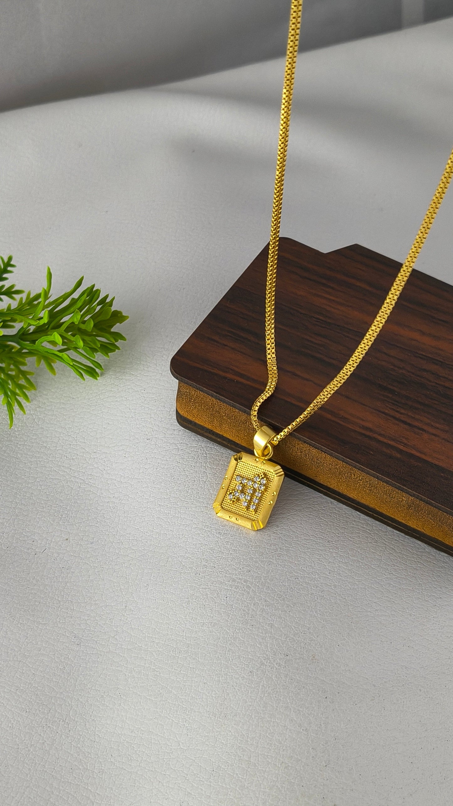 Gold Plated Maa Pendant with 2Line Gold Plated Chain Combo Set.