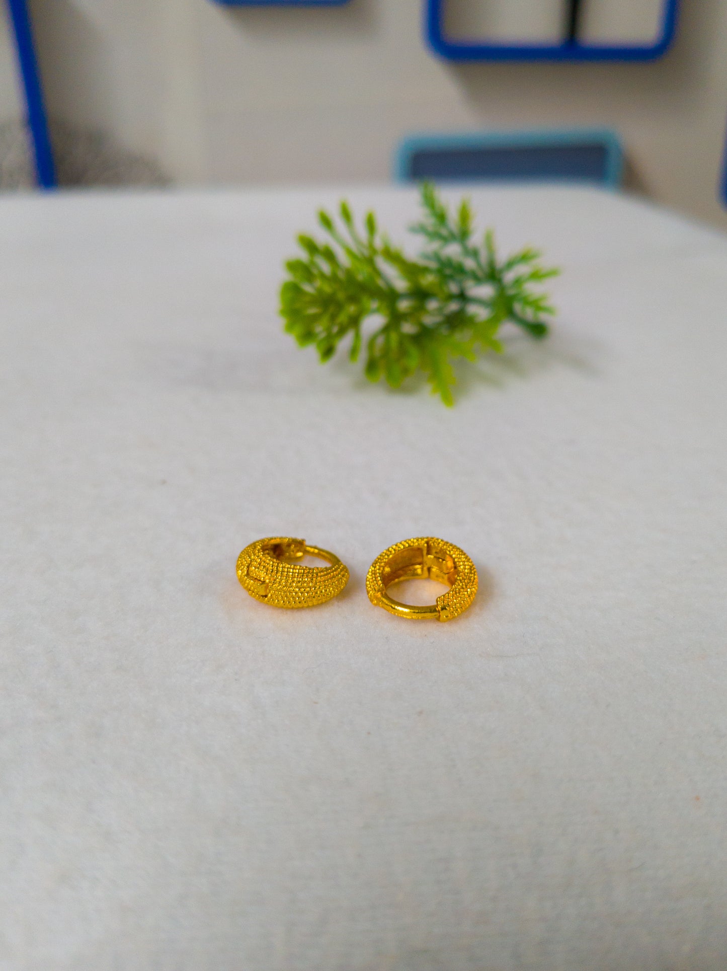 Gold Plated Dotted pattern Earrings