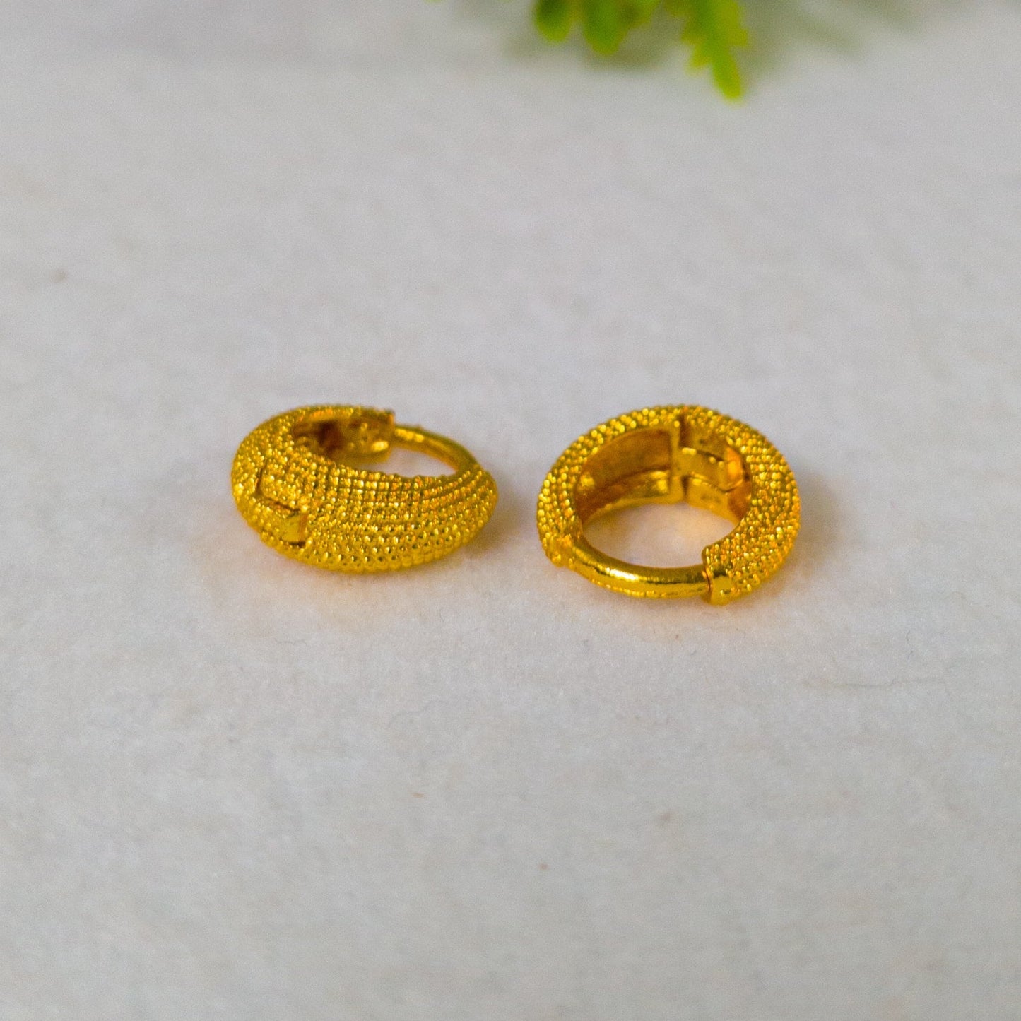 One Gram Gold Plated Dotted pattern Earrings.