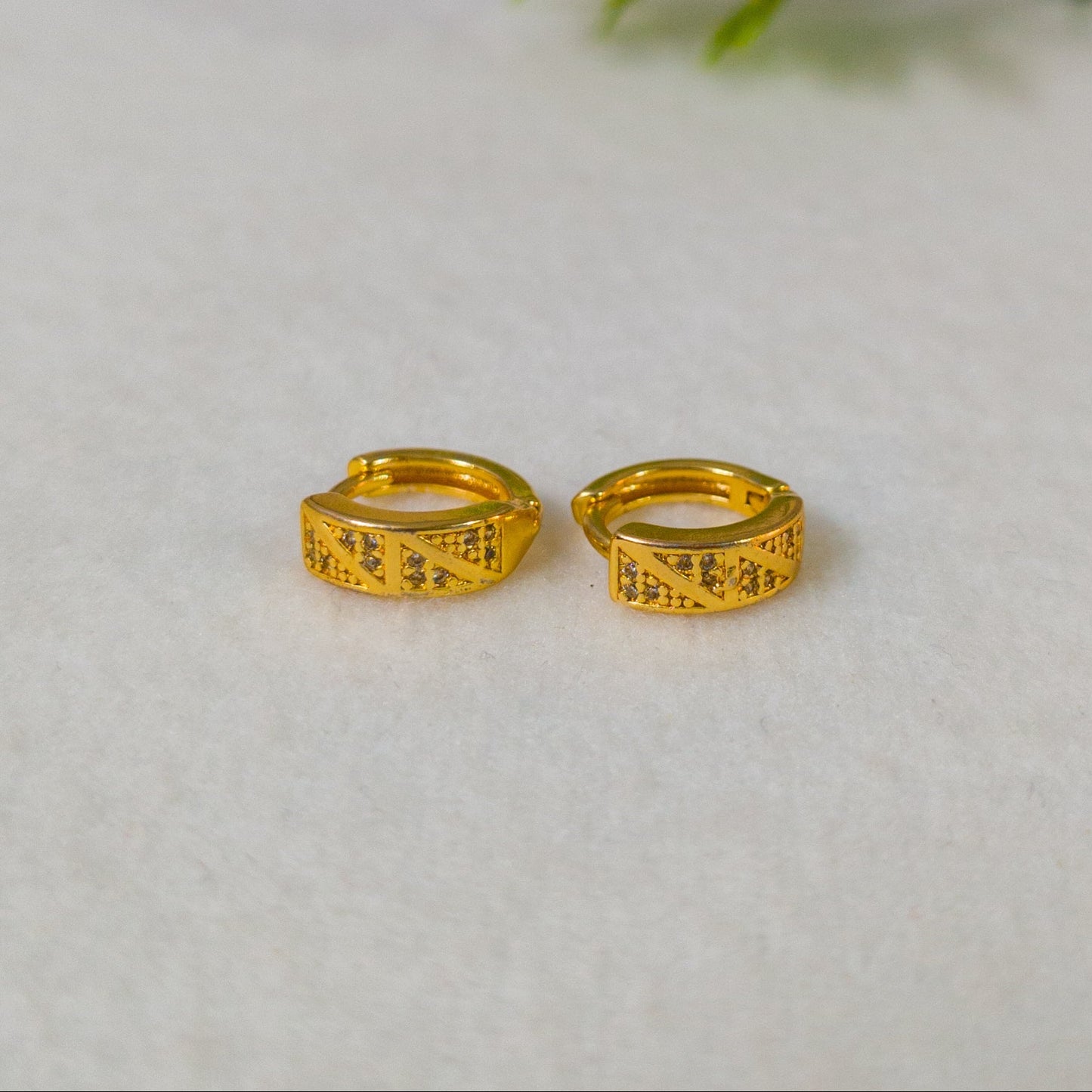 One Gram Gold Plated South Pattern Earrings.