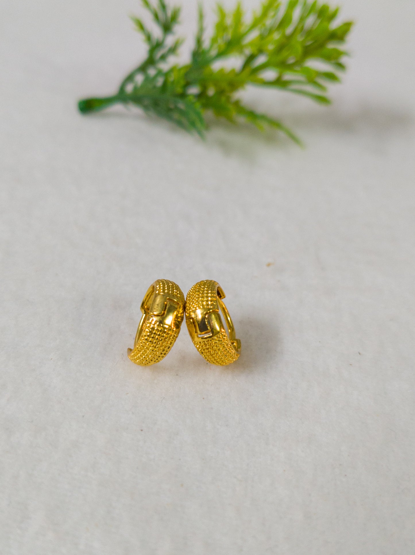 Gold Plated Dotted pattern Earrings