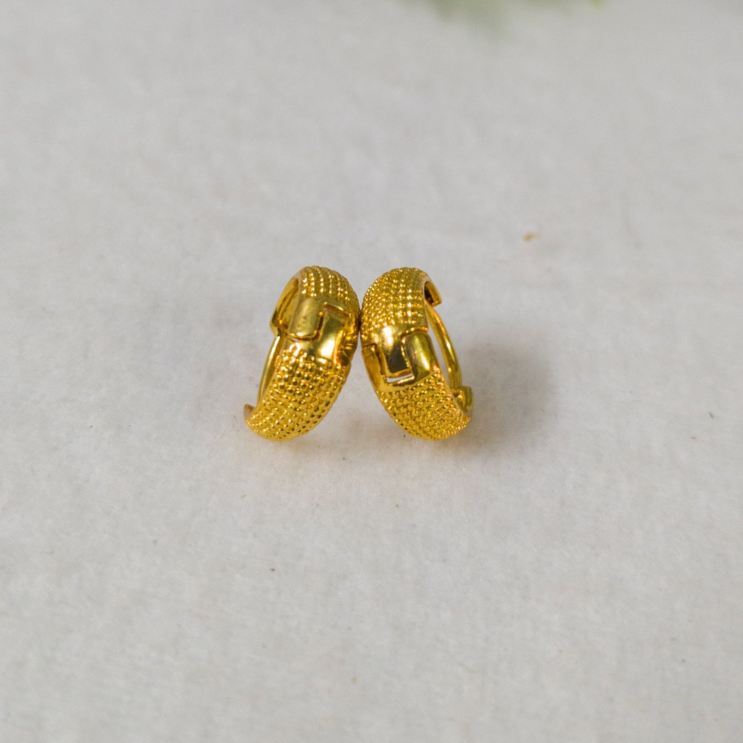 One Gram Gold Plated Dotted pattern Earrings.