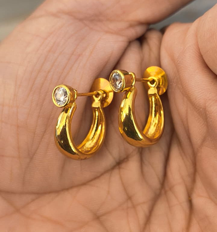 One Gram Gold Plated kaju rajwadi shining bali.