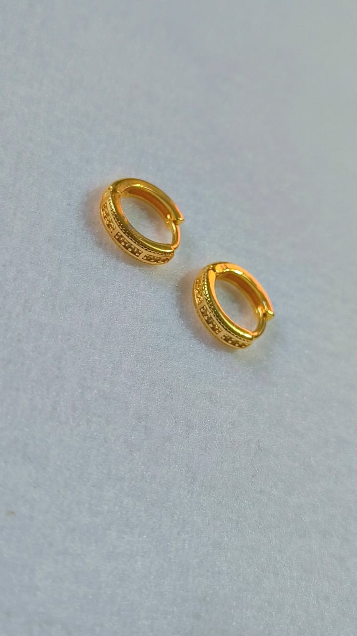 Gold Plated Elegant Latest Fashion Diamond Hoop Earrings