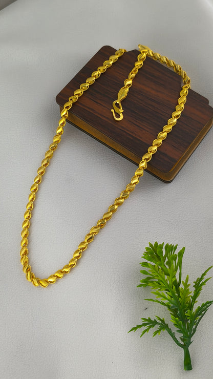 High Gold Plated Lotus Chain For Men
