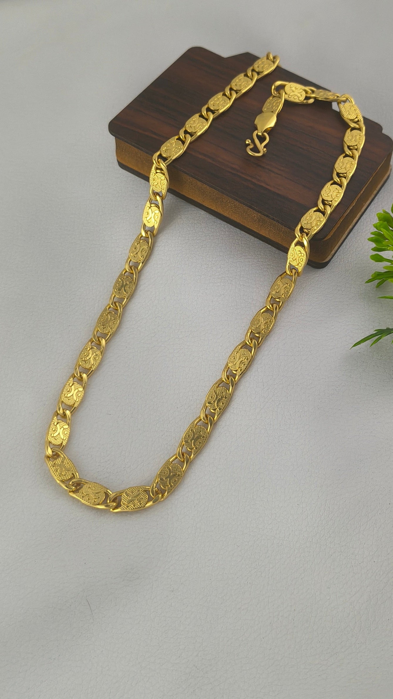 Nawabi Gorgeous Design Gold plated chain For men
