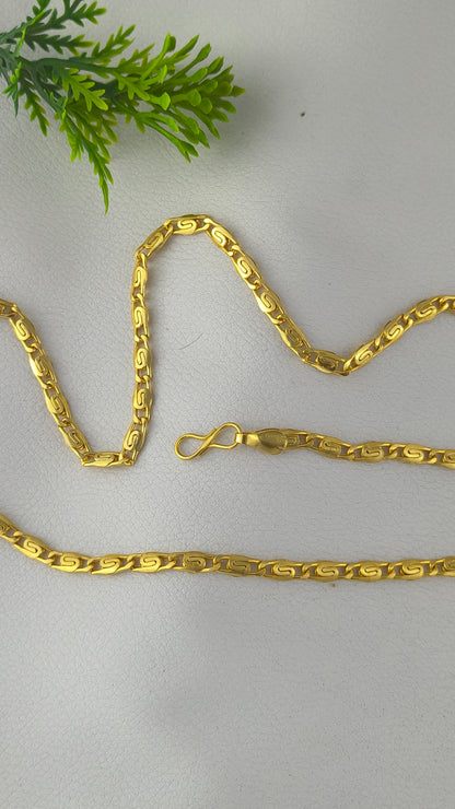 Gold Plated Jalebi design Chain For Men
