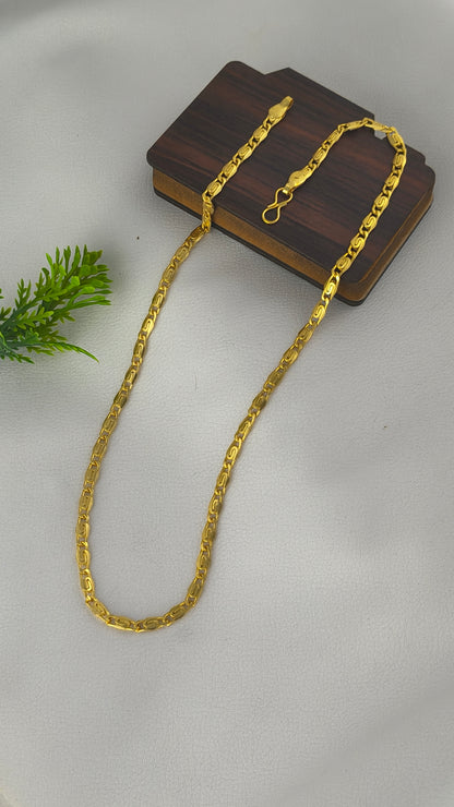 Gold Plated Jalebi design Chain For Men