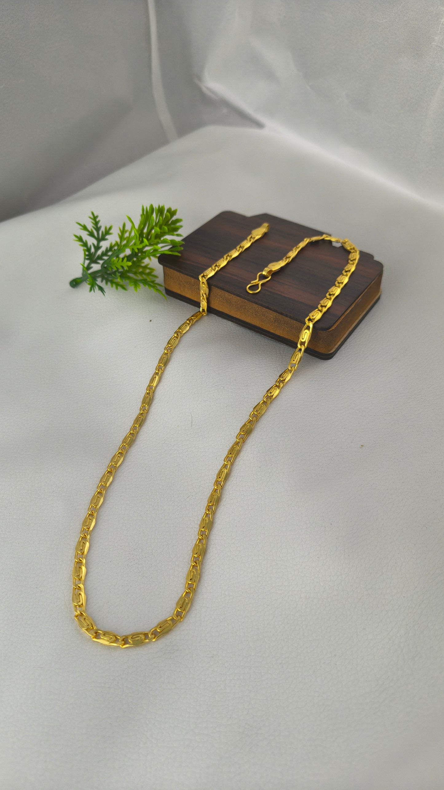 Gold Plated Jalebi design Chain For Men