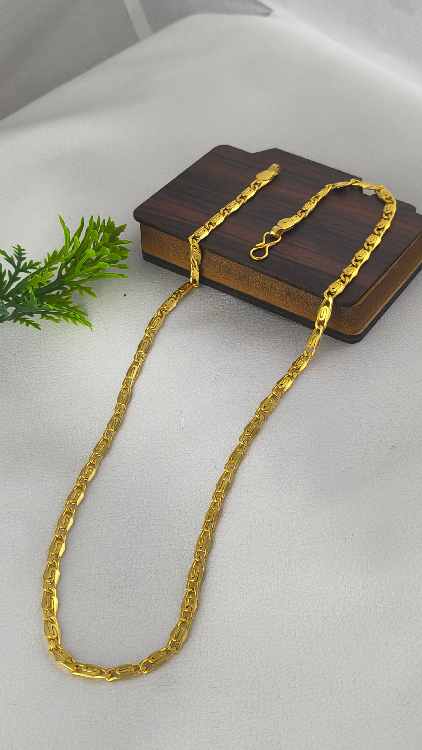 Gold Plated Jalebi design Chain For Men