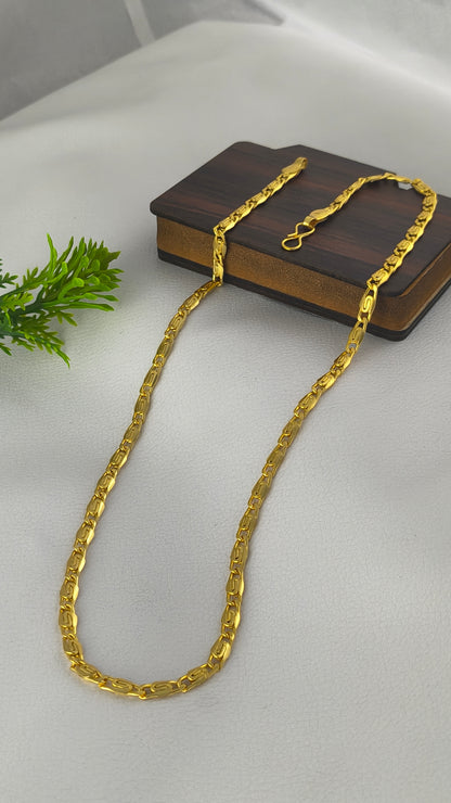 Gold Plated Jalebi design Chain For Men