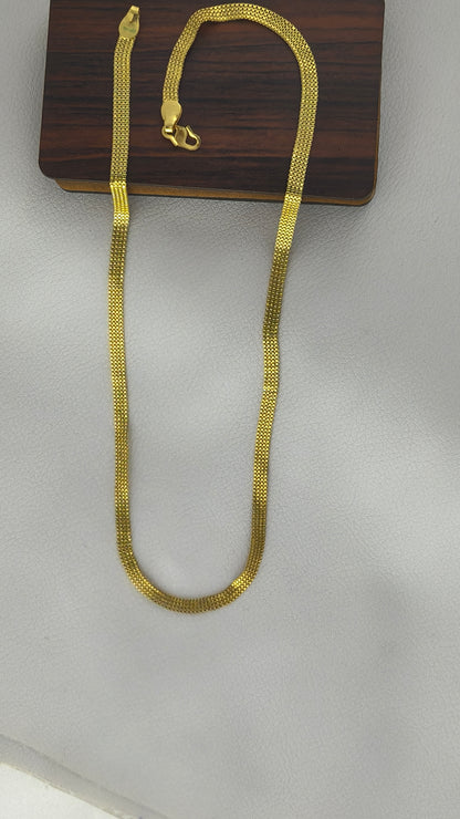 Gold Plated Trending Design Partywear 3Line Chain For Men