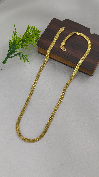 Gold Plated Trending Design Partywear 3Line Chain For Men