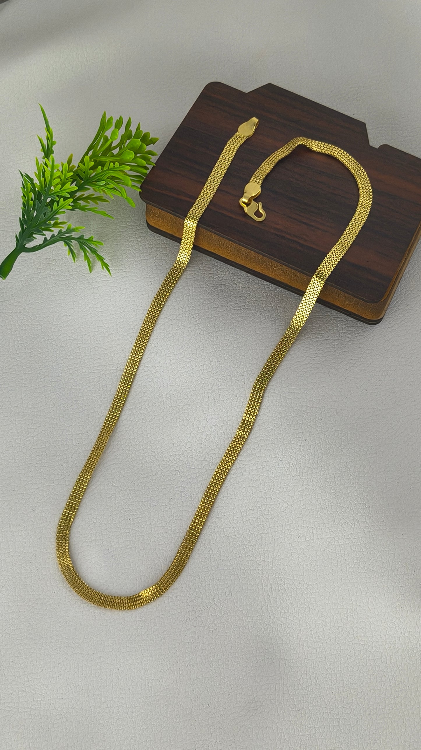 Gold Plated Trending Design Partywear 3Line Chain For Men