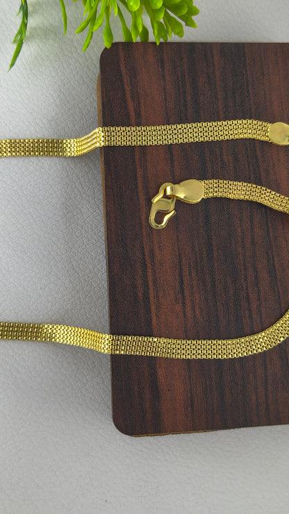 Gold Plated Trending Design Partywear 3Line Chain For Men