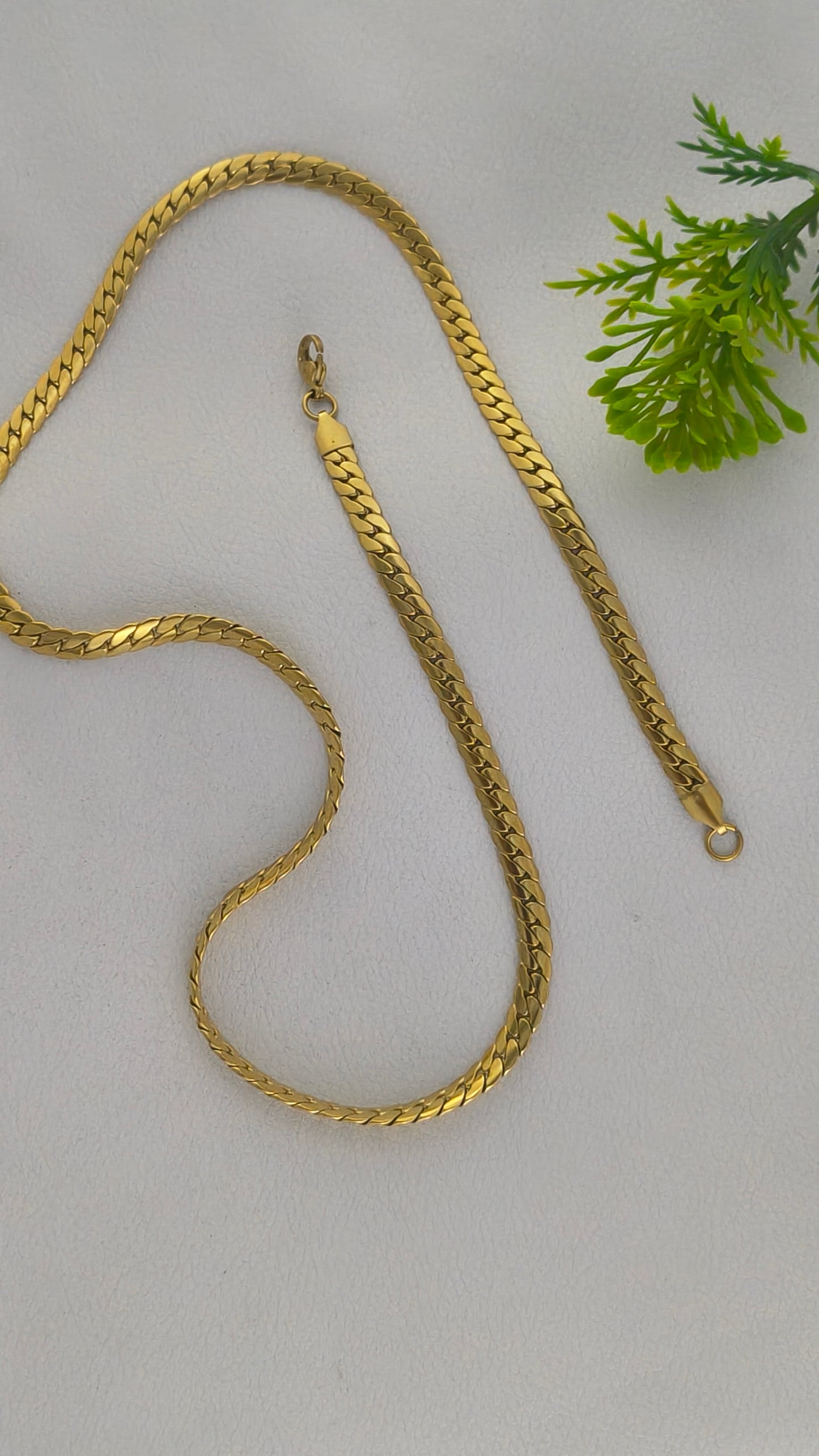 High Gold Plated stainless steel snake chain For Men