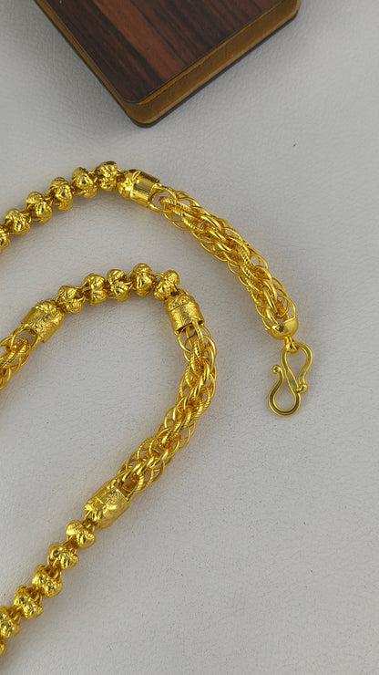 Gold Plated Bahubali heavy design chain for men.