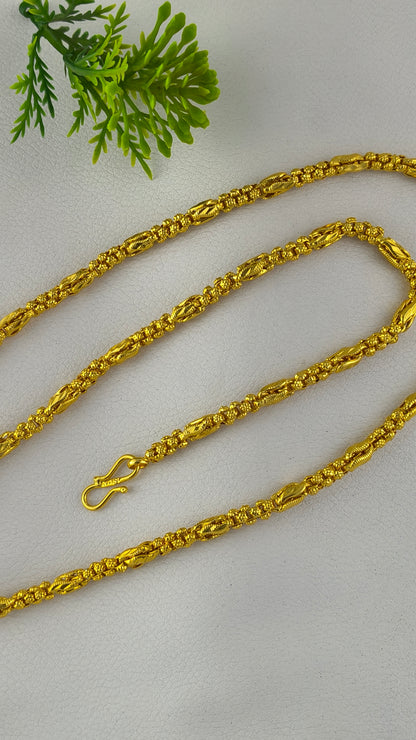 High Gold Plated Hollow Rajwadi Chain for Men