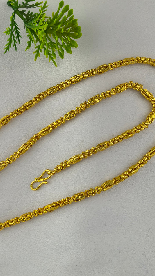 High Gold Plated Hollow Rajwadi Chain for Men