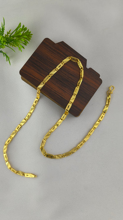 High Gold Plated Nawabi Biscuits Chain For Men