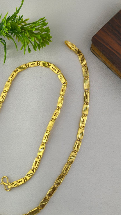 High Gold Plated Nawabi Biscuits Chain For Men