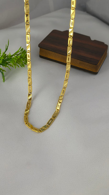 High Gold Plated Nawabi Biscuits Chain For Men