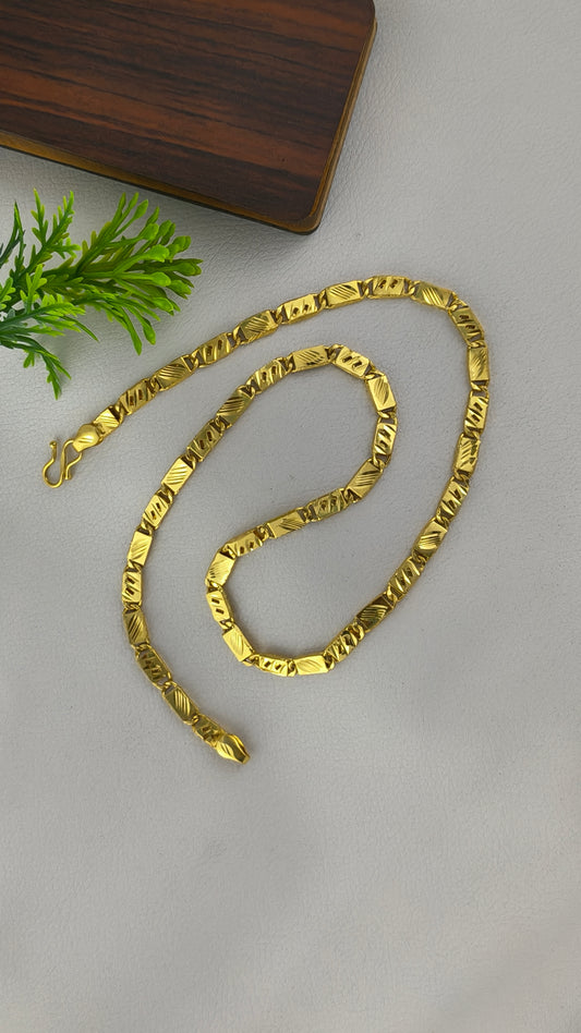 Gold Plated Nawabi Biscuits Durable Design Chain For Men