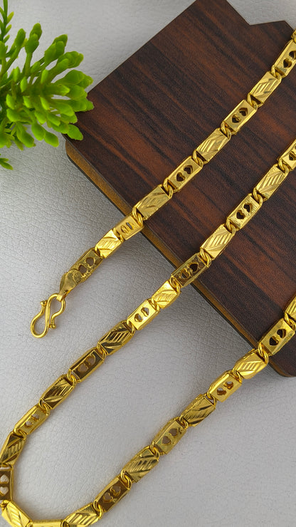 Nawabi Love Design Biscuits Chain High Gold Plated
