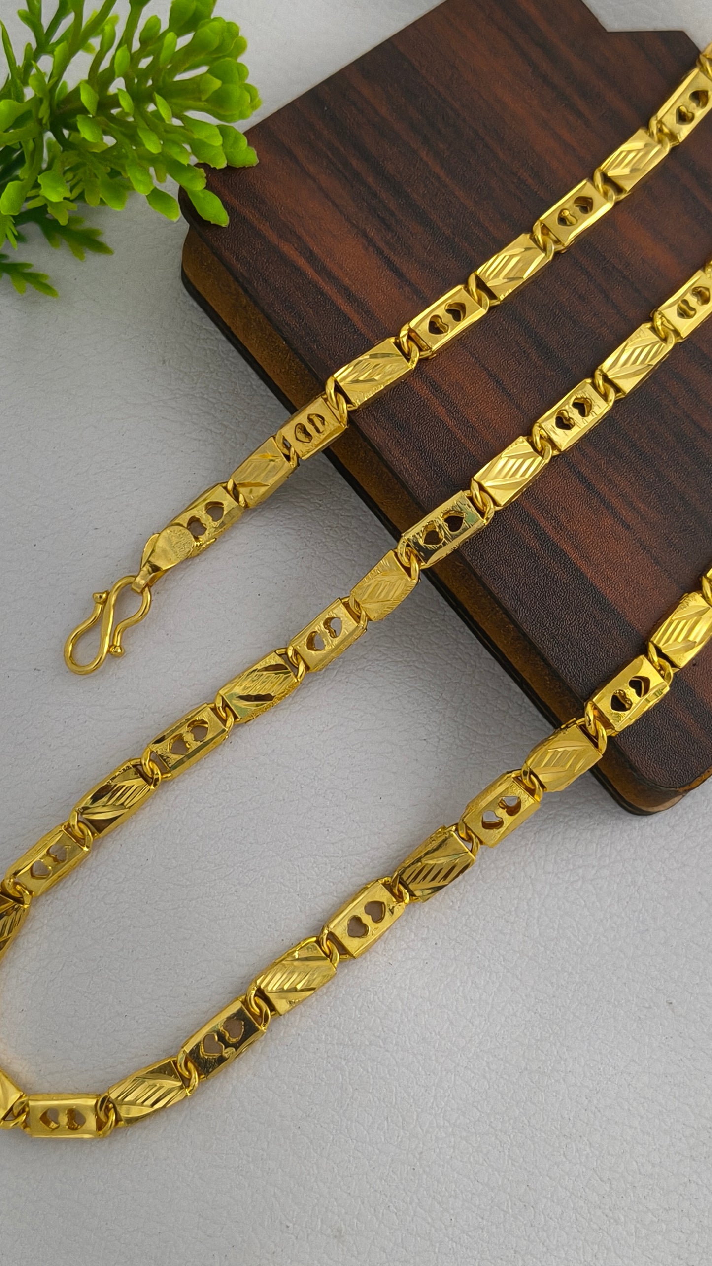 Nawabi Love Design Biscuits Chain High Gold Plated