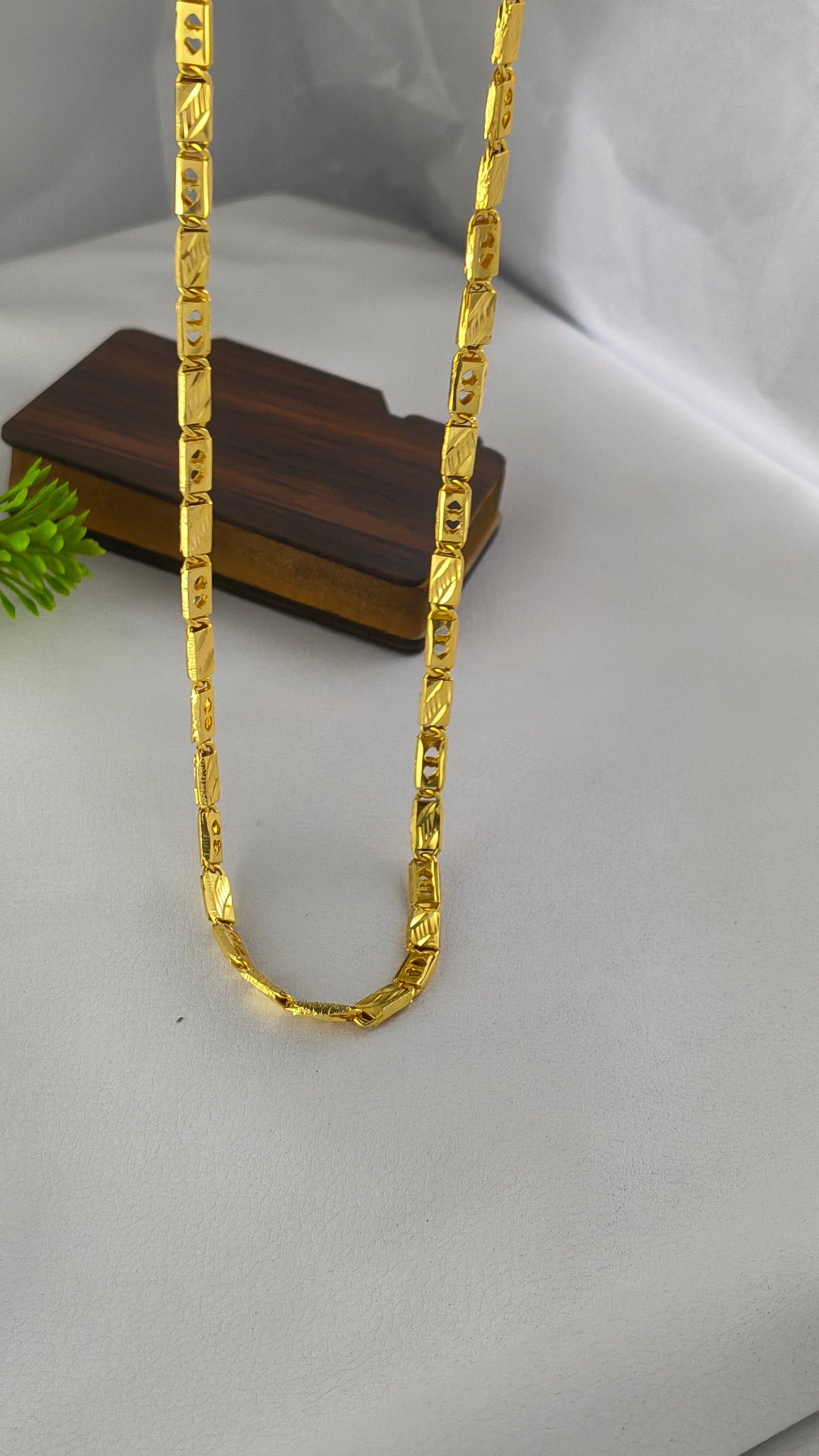 Nawabi Love Design Biscuits Chain High Gold Plated