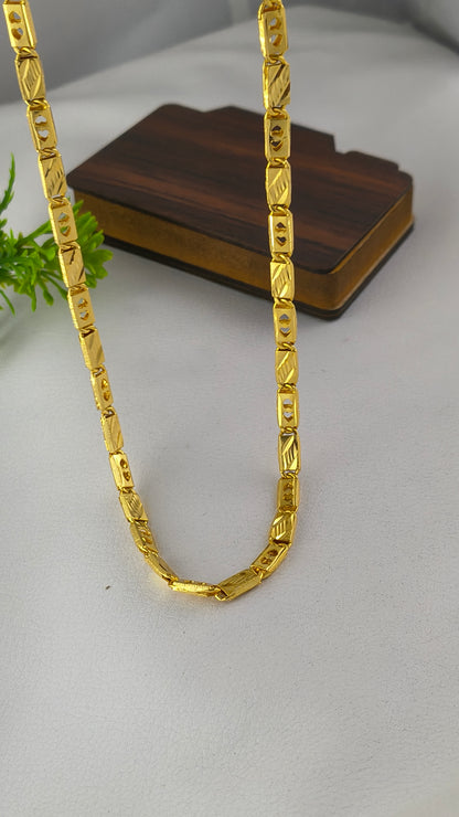 Nawabi Love Design Biscuits Chain High Gold Plated