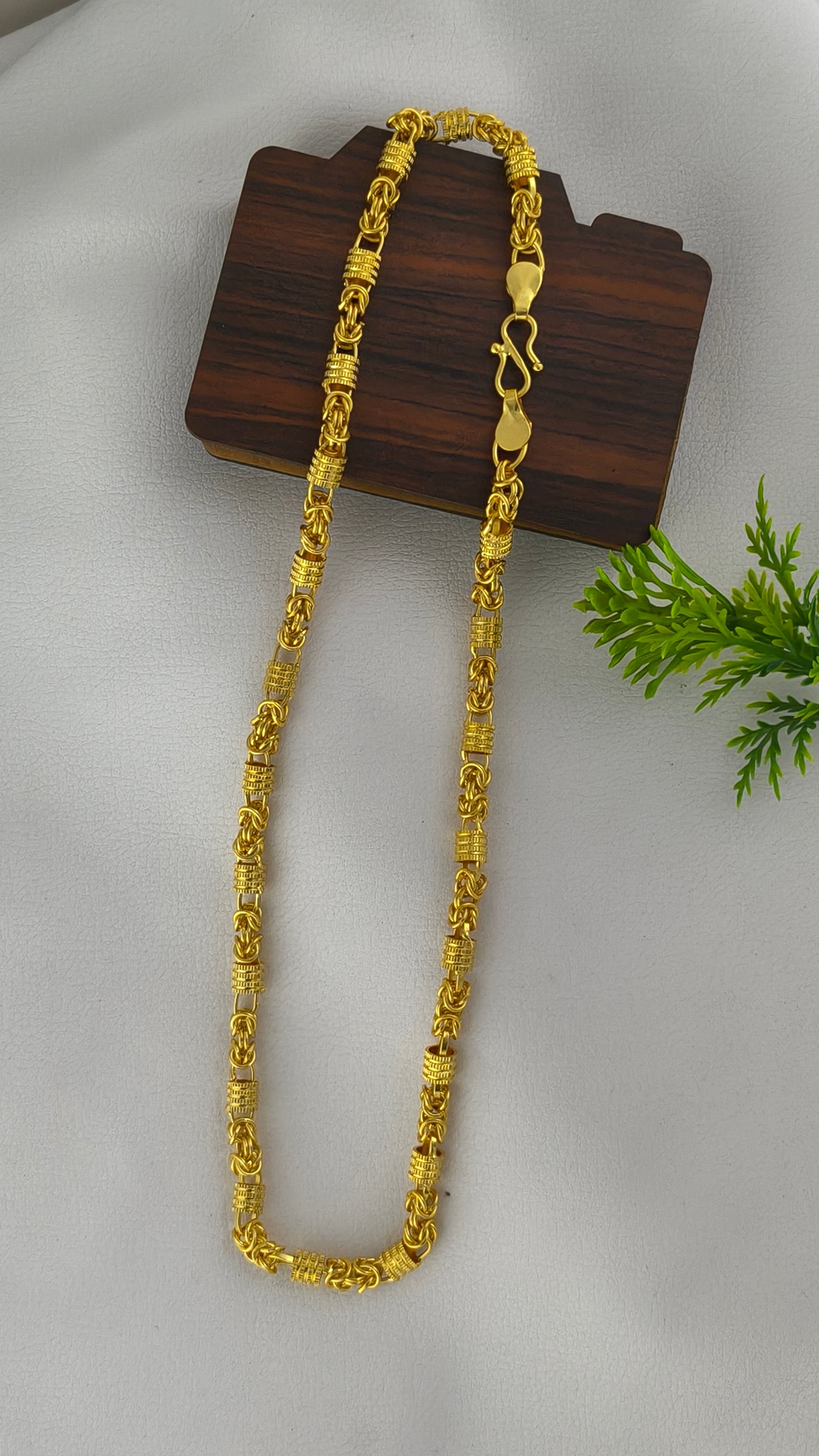 New Exclusive Indo Design Gold Pletted Rajwadi Chain For Men