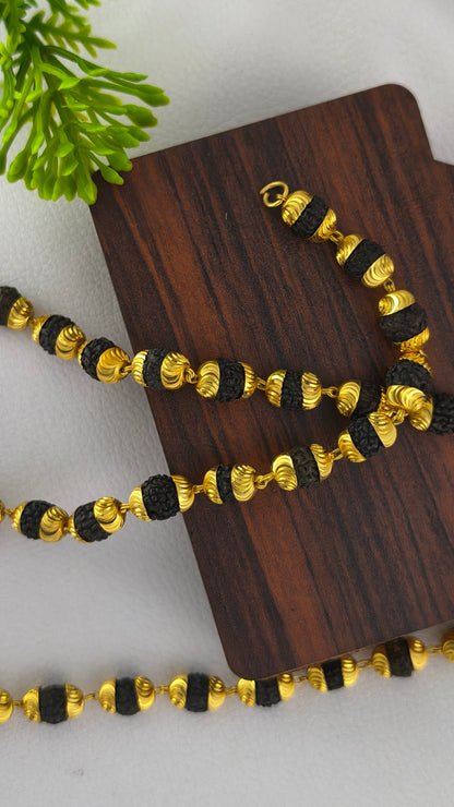 Rudraksha Mala for Men High Gold Plated