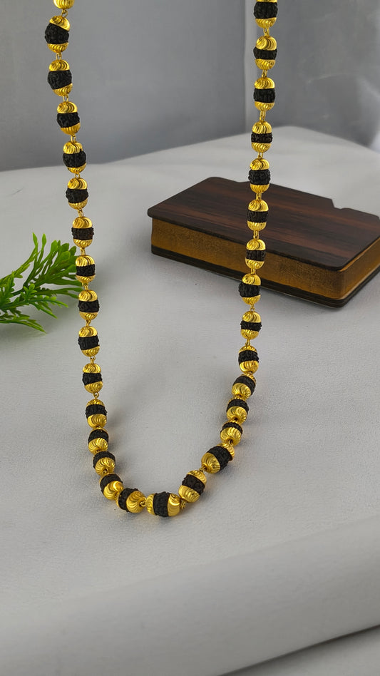 Rudraksha Mala for Men High Gold Plated