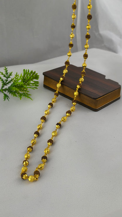 Rudraksh With Desigber Mala High Gold Plated