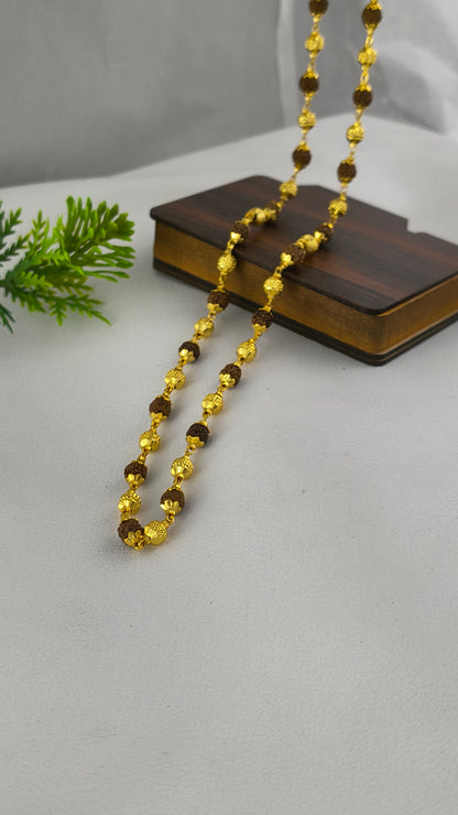 Rudraksh With Desigber Mala High Gold Plated