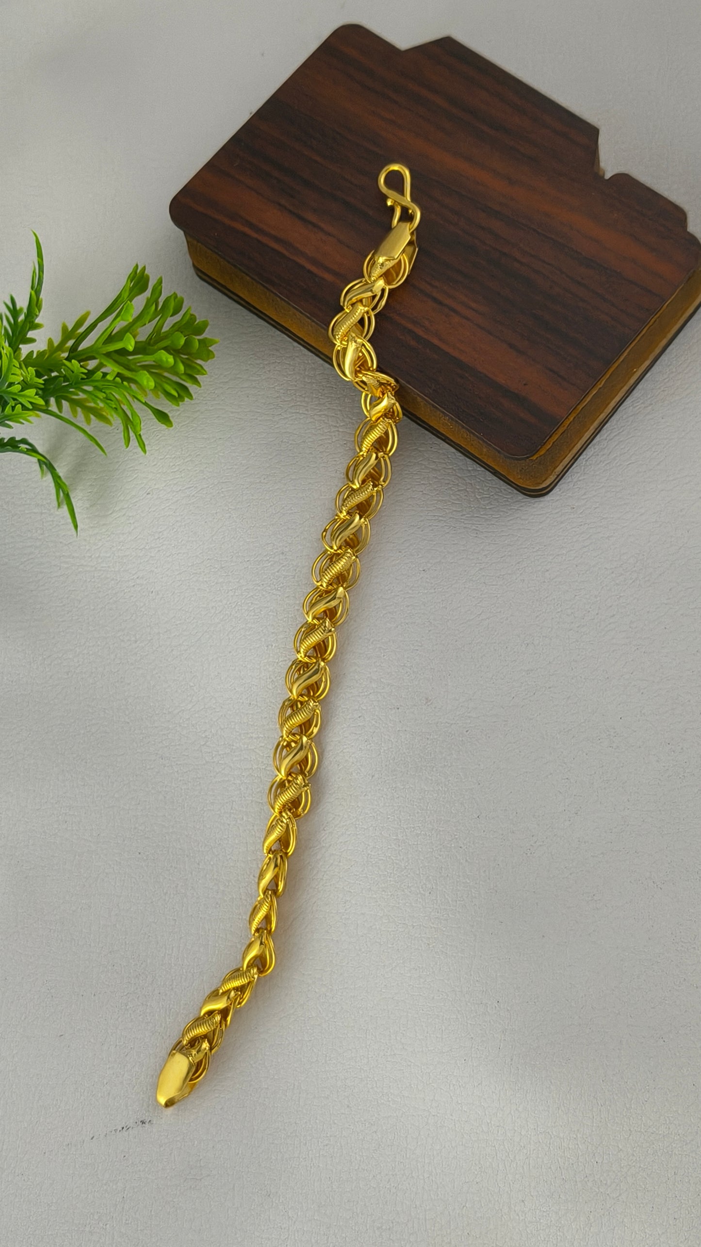 Gold Plated lotus Design Bracelet For Men