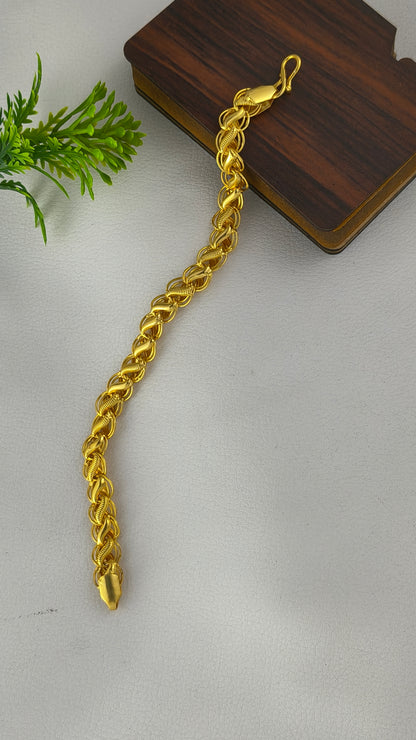 Gold Plated lotus Design Bracelet For Men