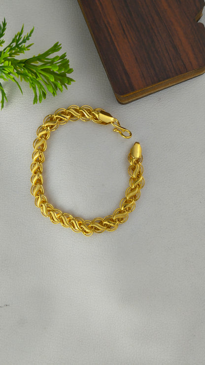 Gold Plated lotus Design Bracelet For Men