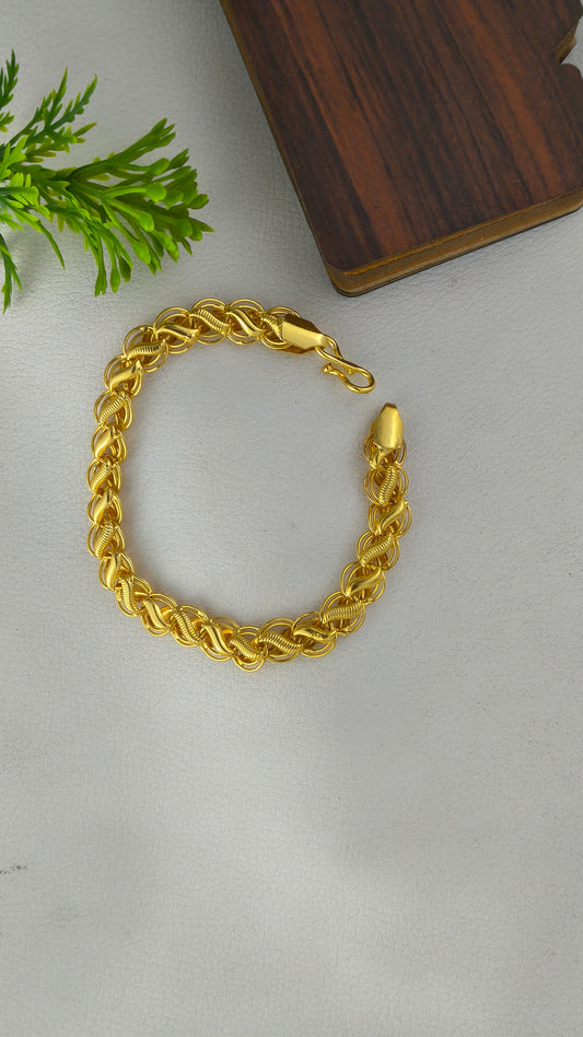 Gold Plated lotus Design Bracelet For Men