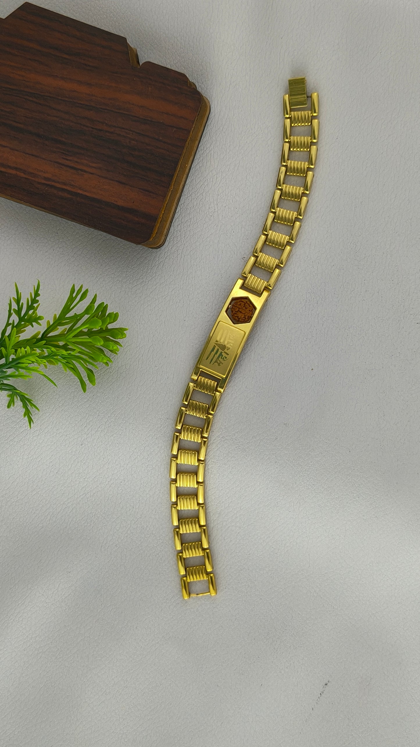 Gold Plated Mahakal Bracelet For Men