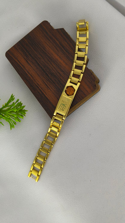 Gold Plated Mahakal Bracelet For Men