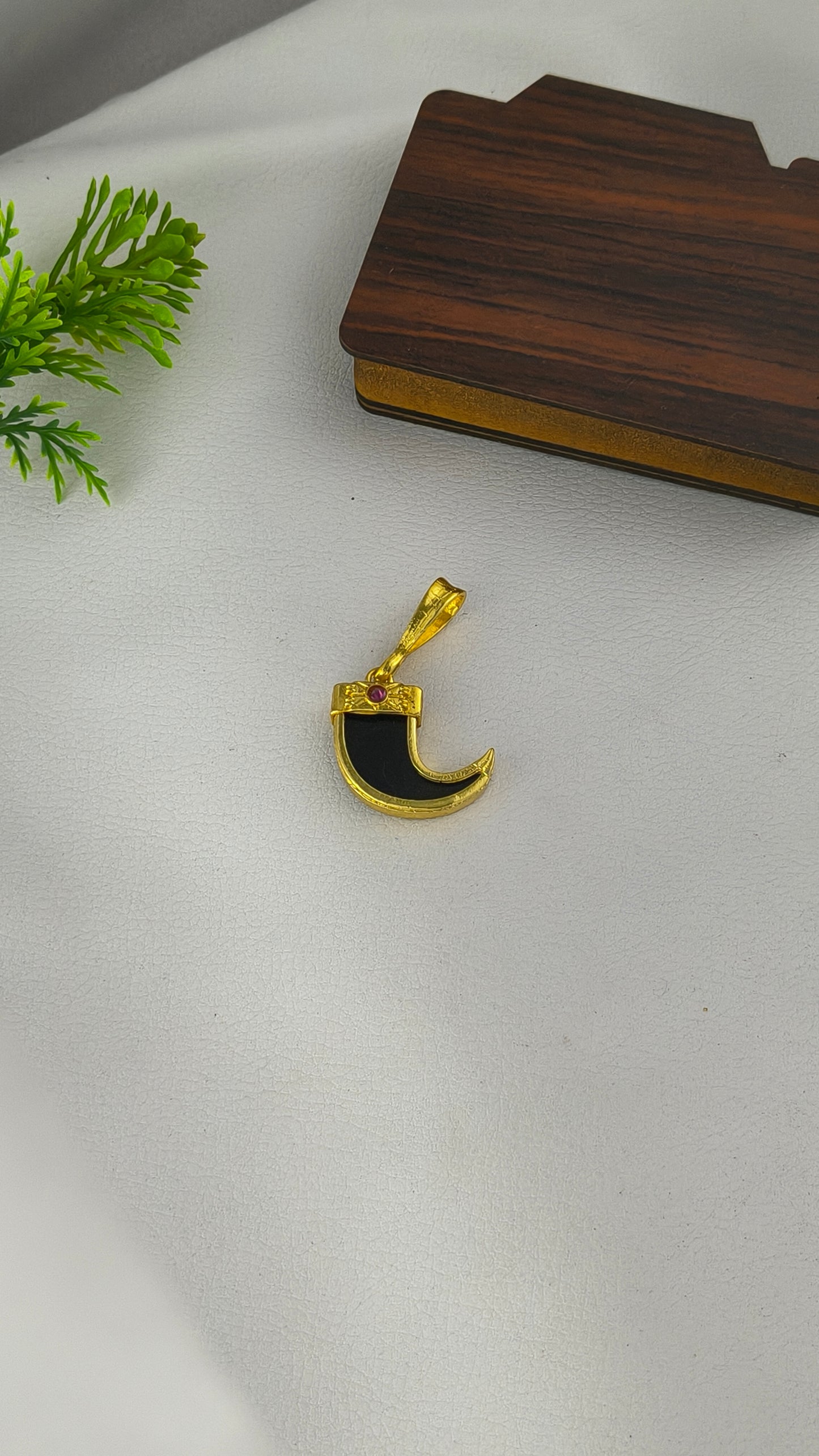 Rajwadi Single Black Nail Highly gold plated pendant from arbuda imitation.