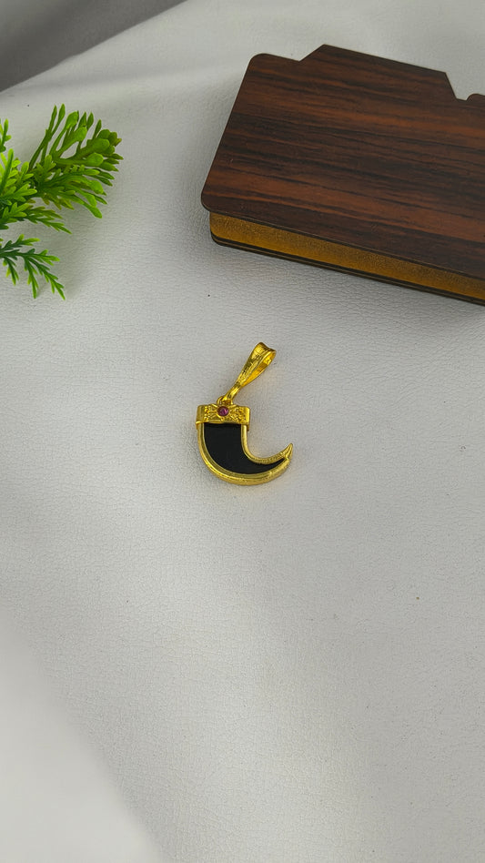 Rajwadi Single Black Nail Highly gold plated pendant from arbuda imitation.